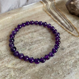 NEU! EDELSTEIN ARMBAND "AMETHYST" (6 mm)