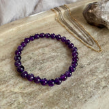 NEU! EDELSTEIN ARMBAND "AMETHYST" (6 mm)